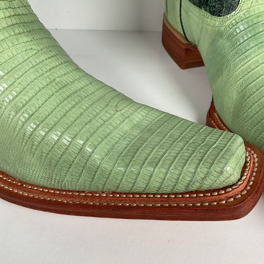 Los Altos Teju Lizard Cowboy Boots | Lime Green | Men’s 10.5 EE - Picture 11 of 16